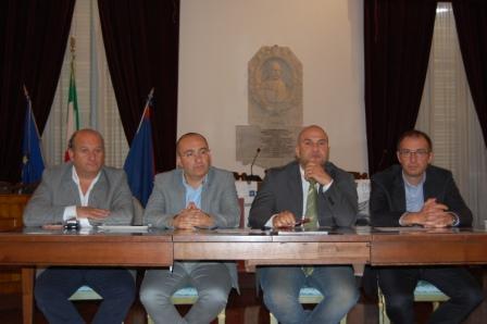 Da sinistra: Gino Sabbatini, Piero Antimiani, Valerio Lucciarini, Bruno Gabrielli