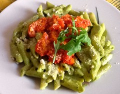 Penne-pesto-rucola