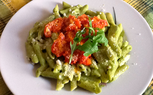 Penne-pesto-rucola