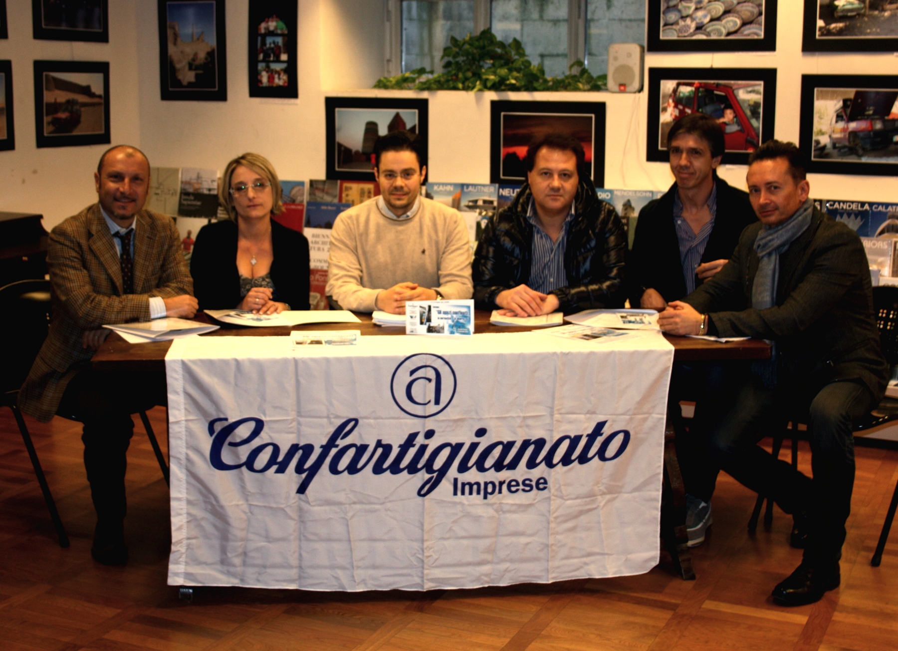 Guido Tarli, segretario Confartigianato AP-FM, Natascia Troli, dirigente Confartigianato AP-FM Antonello Lupi, Paolo Chiappini, Igino Palmizi, Luigi Carlini dell'ASUR Area Vasta 5