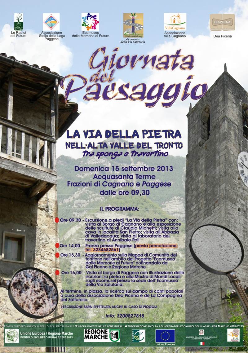 Locandina Giornata del Paesaggio Cagnano - Paggese 2013 RID
