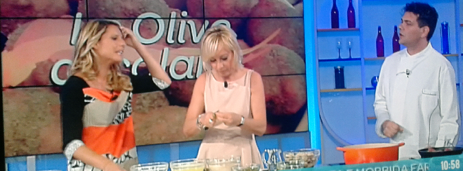 Come si preparano le olive all'ascolana in diretta su Rai Uno.