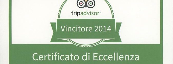 Tripadvisor Certificato di Eccellenza 2014
