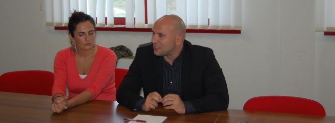 Silvia Fioravanti e Valerio Lucciarini alla conferenza stampa per rispondere alle accuse di Achille Buonfigli del CUP