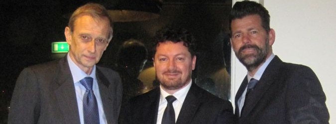 Roberto De Angelis con Piero Fassino e Maurizio Mangialardi