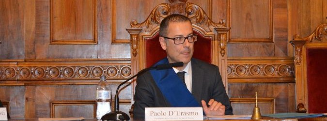 Paolo D'Erasmo durante l'approvazione del rendiconto di gestione