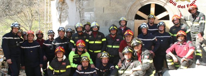 Vigili del fuoco francesi ad Arquata del Tronto