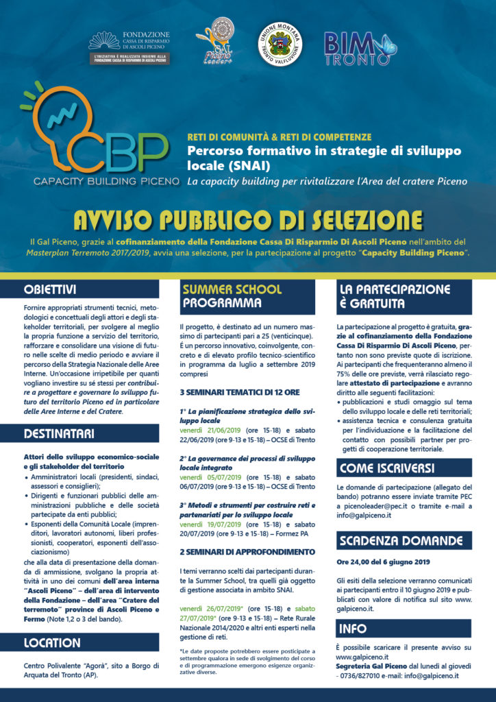 Capacity building piceno programma