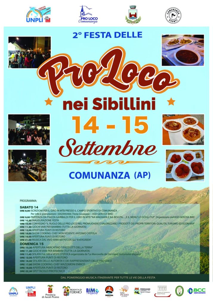 Programma festa pro loco nei sibillini