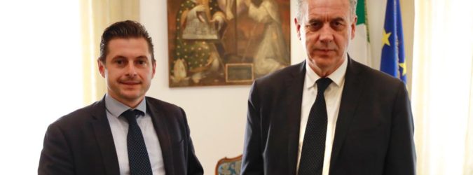 ricostruzione scuole Marco Fioravanti e il Commissario Straordinario Giovanni Legnini