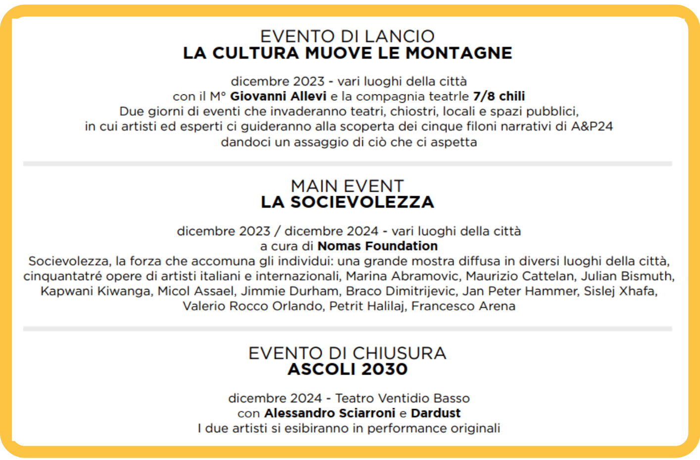 ascoli piceno capitale cultura A&P24 eventi