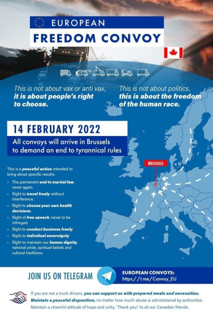 European Freedom Convoy 2022 (fonte twitter)