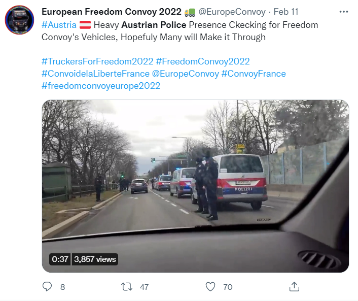 European Freedom Convoy (Vienna - viabilità)