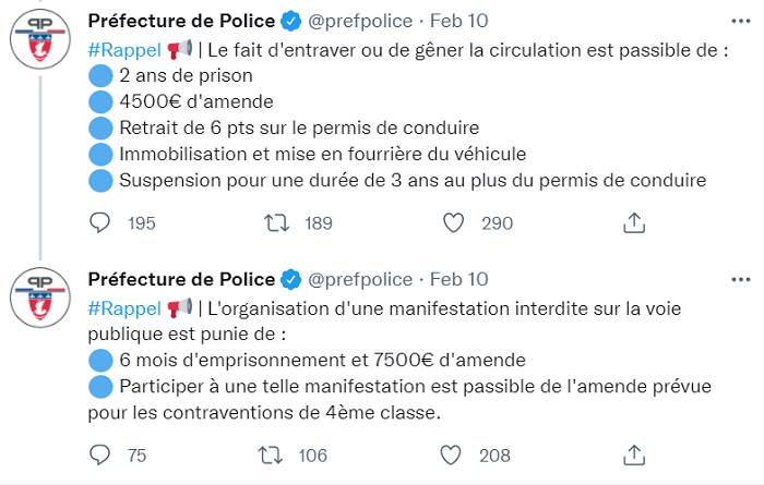 Polizia francese su Freedom Convoy
