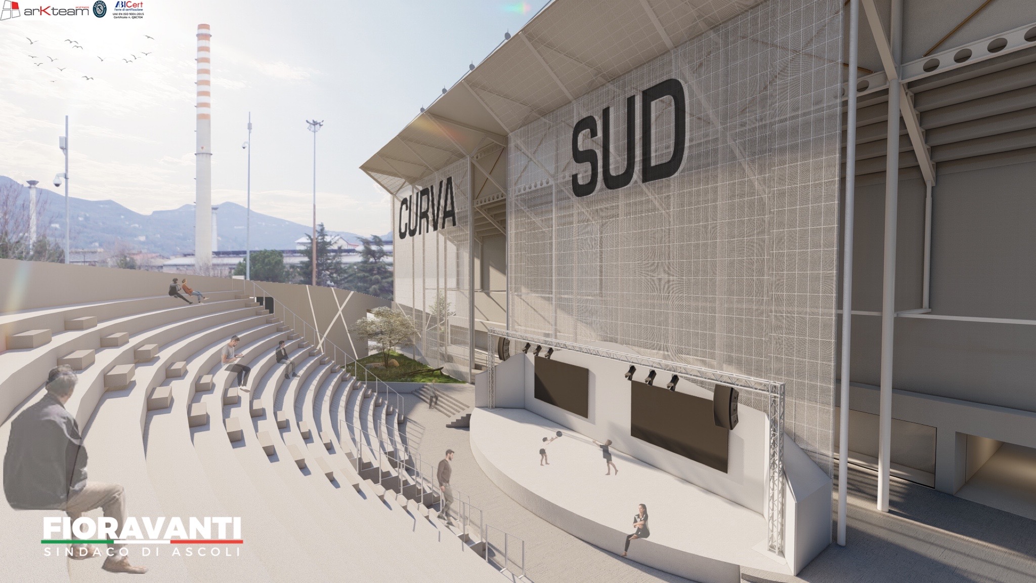 ascoli piceno render curva sud