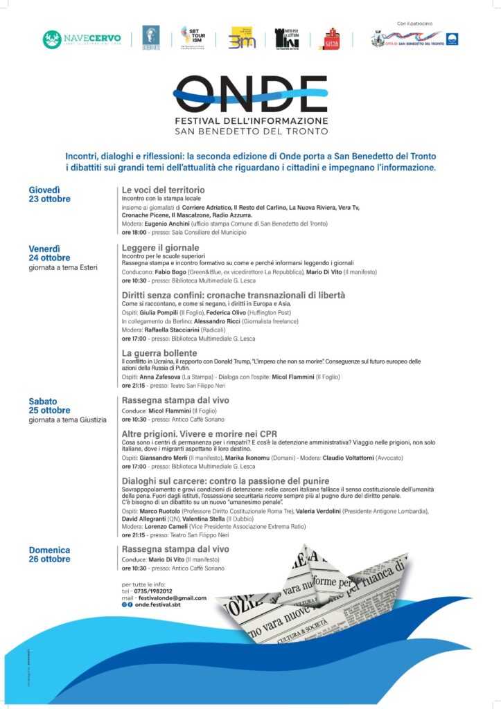 San Benedetto del Tronto, arriva la seconda edizione di “ONDE, Festival dell’informazione”