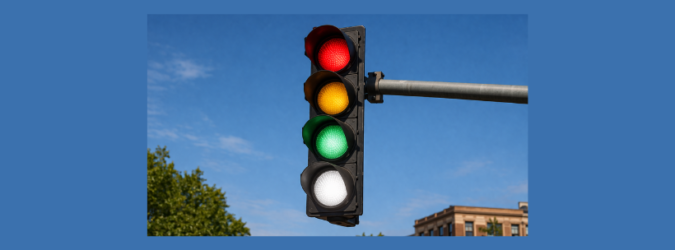 Semaforo luce bianca