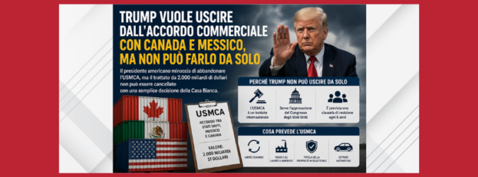 Trump vuole uscire dall'accordo commerciale con Canada e Messico
