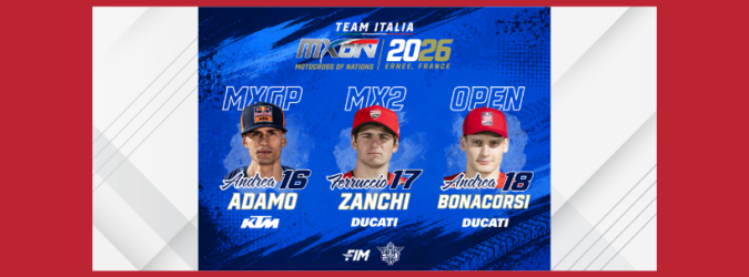 Motocross delle Nazioni 2026, l’Italia punta su Adamo, Zanchi e Bonacorsi