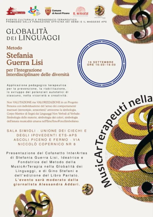 MusicArTerapia nella Globalità dei Linguaggi: presentato ad Ascoli il metodo ideato da Stefania Guerra Lisi