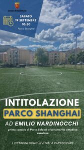 Emilio Nardinocchi, Parco Shanghai Ascoli, intitolazione Parco Shanghai, Porta Solestà, Yoga e Arte Ascoli, eventi Ascoli settembre 2026