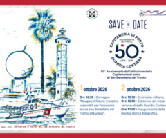 Capitaneria di Porto San Benedetto, 50 anni Guardia Costiera, eventi 1 e 2 ottobre 2026, economia blu, mezzi aeronavali, mostra Capitaneria di Porto