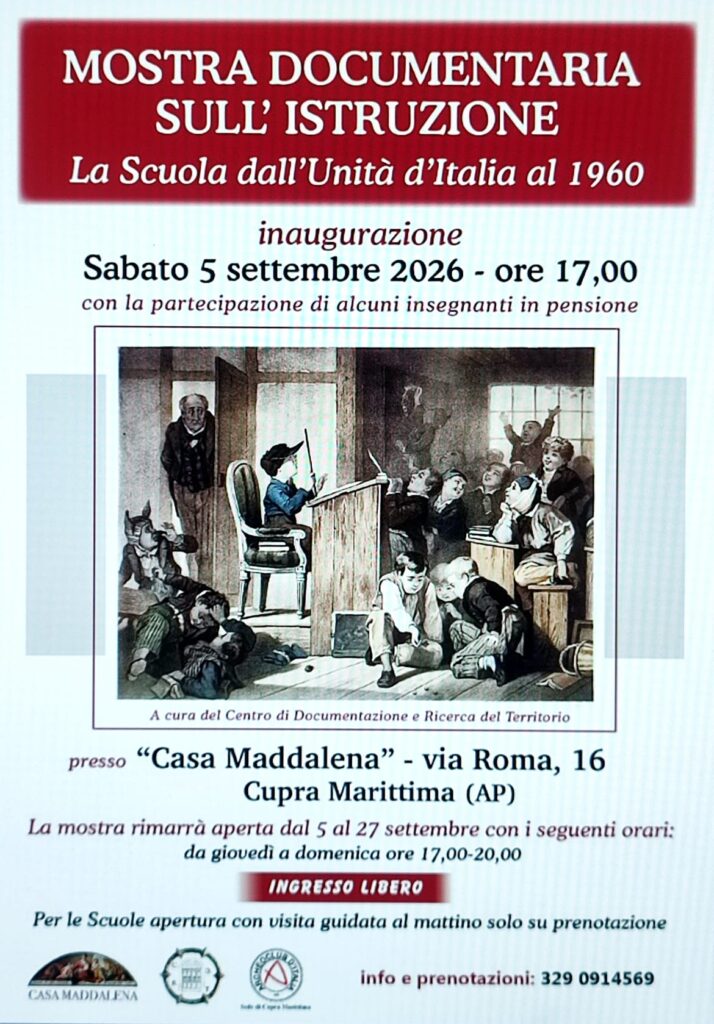 Cupra Marittima, verrà inaugurata la mostra documentaria sull
