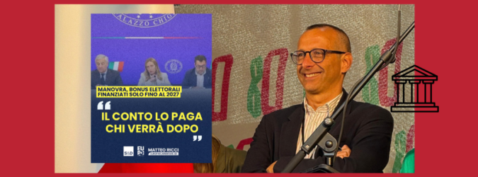 Manovra 2027, Matteo Ricci, Partito Democratico, legge di bilancio, sanità pubblica, card over 75, bonus, bollette, extraprofitti, politica economica