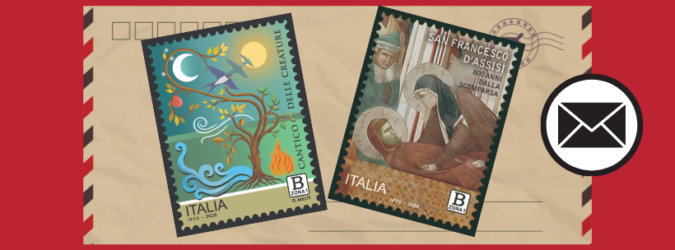 San Francesco d’Assisi, francobolli, filatelia, Poste Italiane, Cantico delle Creature, Giotto, Assisi, Vaticano, San Marino, Sovrano Militare Ordine di Malta